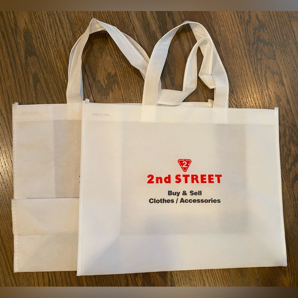 2nd street resale white Reusable Shopping bag with handles